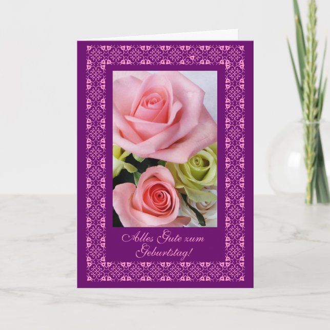 Tarjeta Alemán: Feliz cumpleaños: Zum Geburtstag de Alles (Anverso)