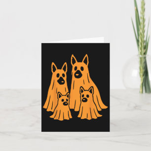 Tarjeta Alemán Pastor Halloween Ghost Family Funny Dog L