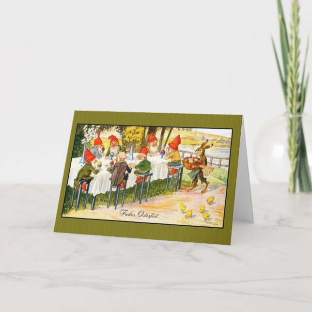 Tarjeta alemana de Frohes Osterfest pascua del (Anverso)