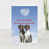 Tarjeta alemana del amor adolescente del indicador