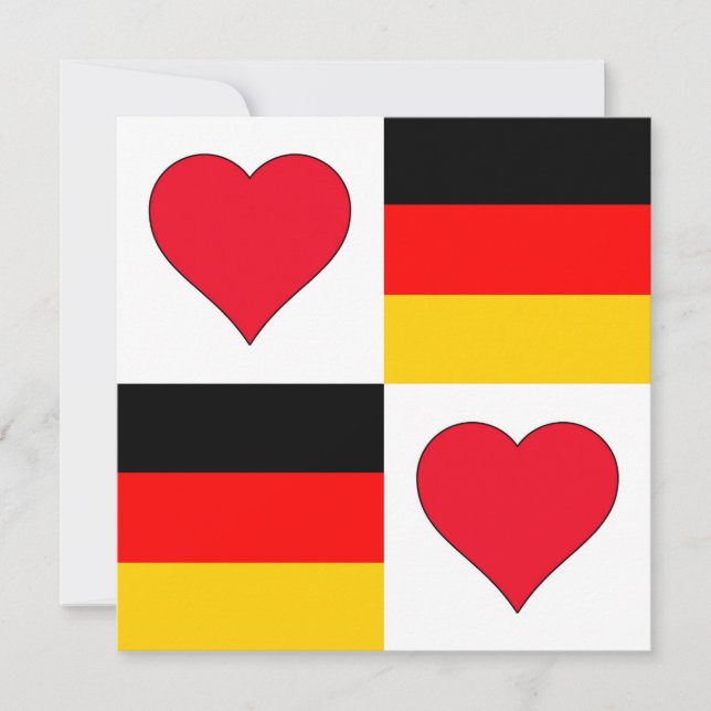 Tarjeta Alemania Bandera Corazón Patriótico Alemania Salud (Anverso)