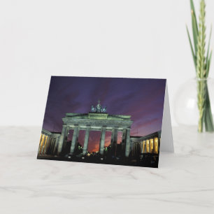 Tarjeta Alemania, Berlín. Puerta de Brandeburgo por la noc