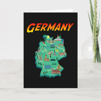 Tarjeta Alemania - Mapa - Estilo de Señal Vintage