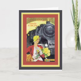 Tarjeta Alemania quiere verte Vintage