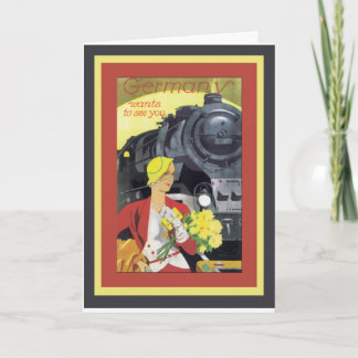 Tarjeta Alemania quiere verte Vintage