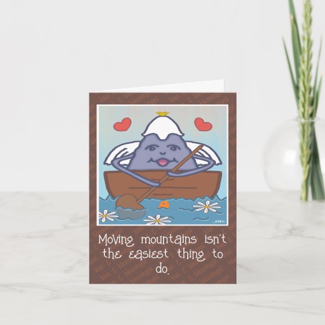Tarjeta Alentamiento de Cute Moving Mountain Angel (Anverso)