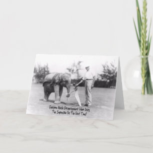 Tarjeta Alentamiento - Elefante Jugando Golf