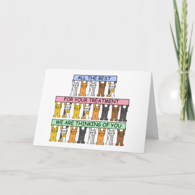 Tarjeta Alentamiento mediante gatos Personalizados de trat (Anverso)