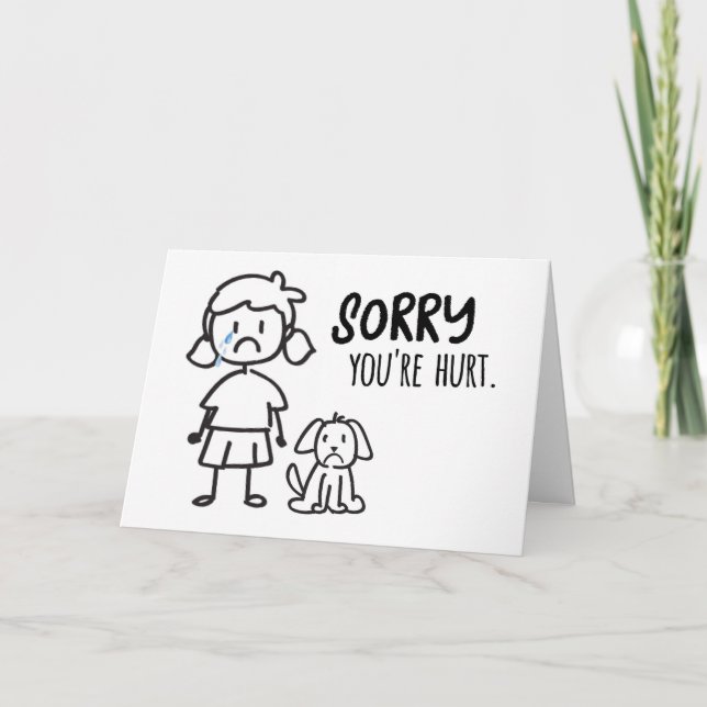 Tarjeta Alentar bien, lo siento, estás herido (Anverso)
