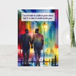 Tarjeta Alentar el arcoiris de los hombres gay afroamerica