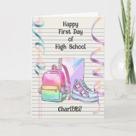 Tarjeta Alentar el primer día de secundaria