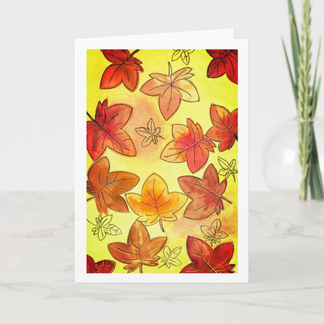 Tarjeta Alentar las hojas de otoño (Anverso)