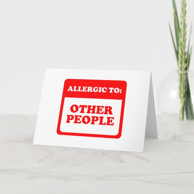 Tarjeta Alérgico a la otra gente (Anverso)
