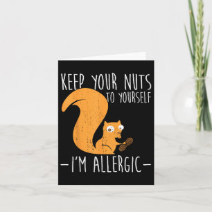 Tarjeta Alérgico A Las Nueces I Ardilla Alimentos Alergia 