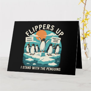 Tarjeta Aletas Arriba Me Pongo de Pie Con Pingüinos Divert