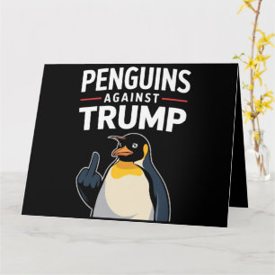 Tarjeta Aletas de pingüino arriba resisten pingüinos contr