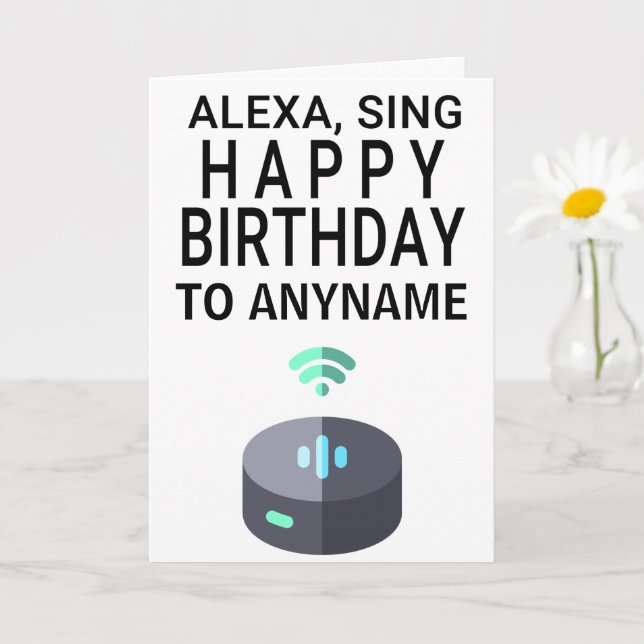 Tarjeta Alexa Rótulo Feliz cumpleaños