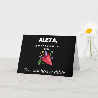 Tarjeta Alexa, salta mi cumpleaños este año personalizado