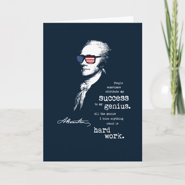 Tarjeta Alexander Hamilton Cita Diciendo. Regalo motivacio (Anverso)