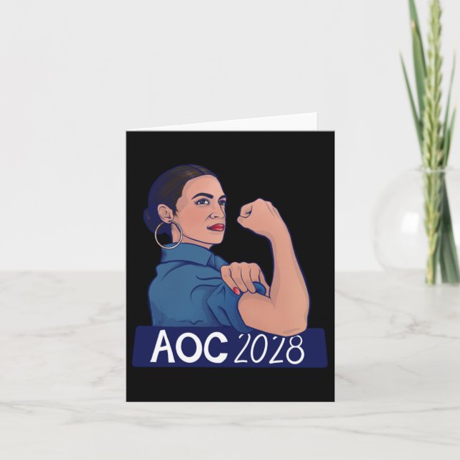 Tarjeta Alexandria Ocasio Cortez 2028 Larga Funda Aoc 2028 (Anverso)