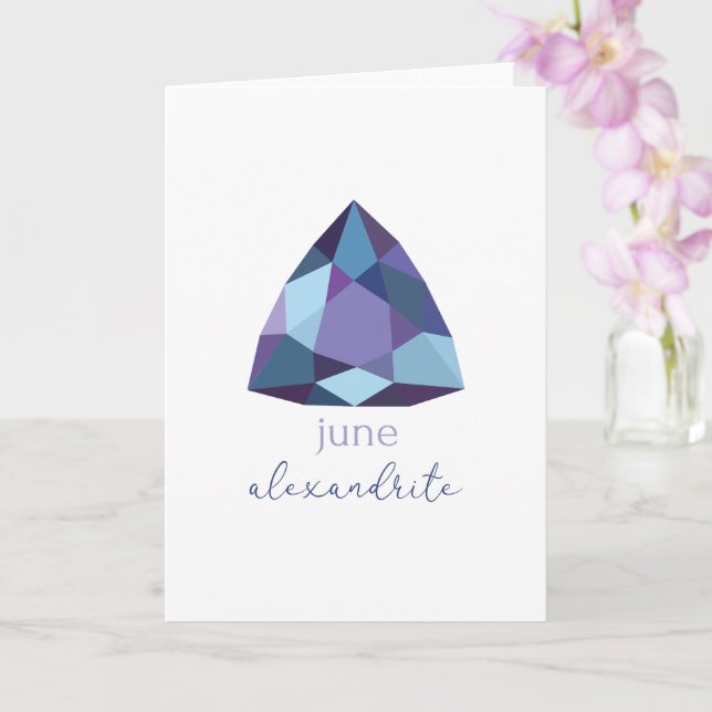 Tarjeta Alexandrita Piedra de Nacimiento de Junio (Orquídea)
