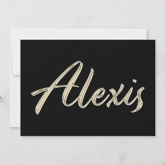 Tarjeta Alexis Name white gold Handwriting Karte (Anverso)