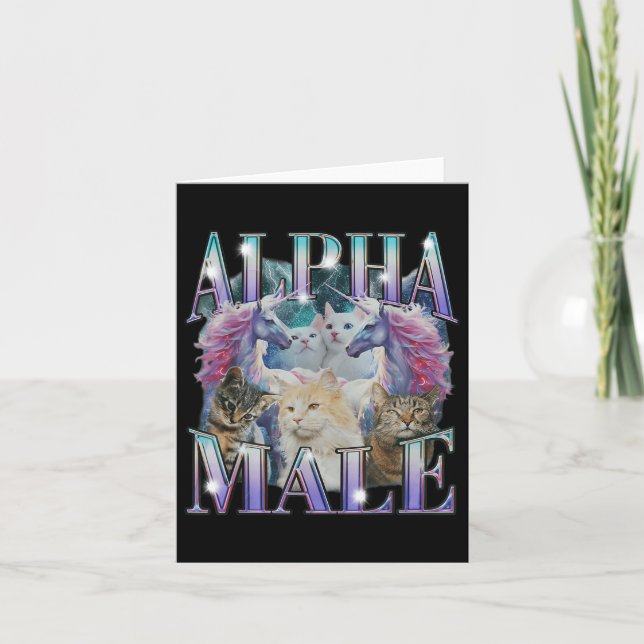 Tarjeta Alfa macho unicornio Cat Ironage (Anverso)