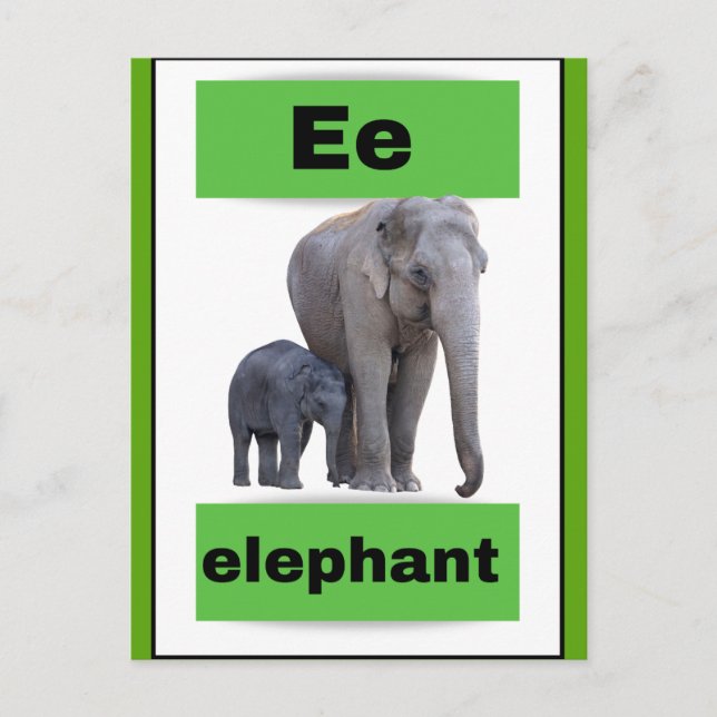 tarjeta alfabética (con imagen real)Tarjeta postal (Anverso)