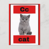 tarjeta alfabética (con imagen real)Tarjeta postal