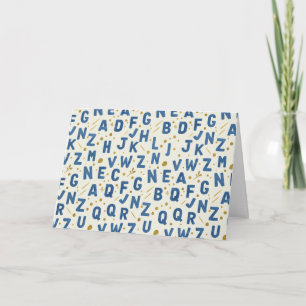 Tarjeta Alfabeto Artesanal Azul Denim