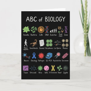 Tarjeta Alfabeto de Biología Educación Científica Maestro
