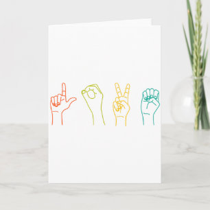 Tarjeta Alfabeto de Lenguaje de Señas ASL Amor Gif Día de