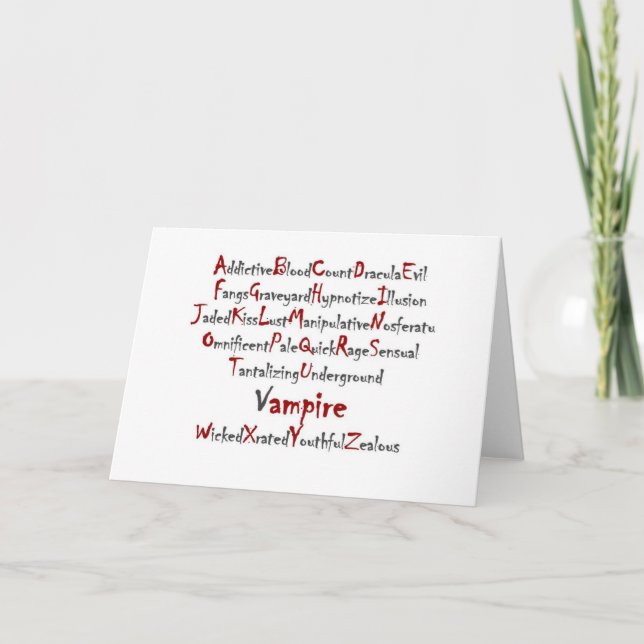 Tarjeta Alfabeto de vampiro (Anverso)