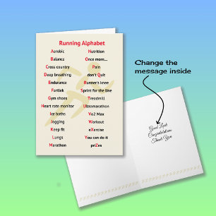 Tarjeta Alfabeto temático deportivo de corredor