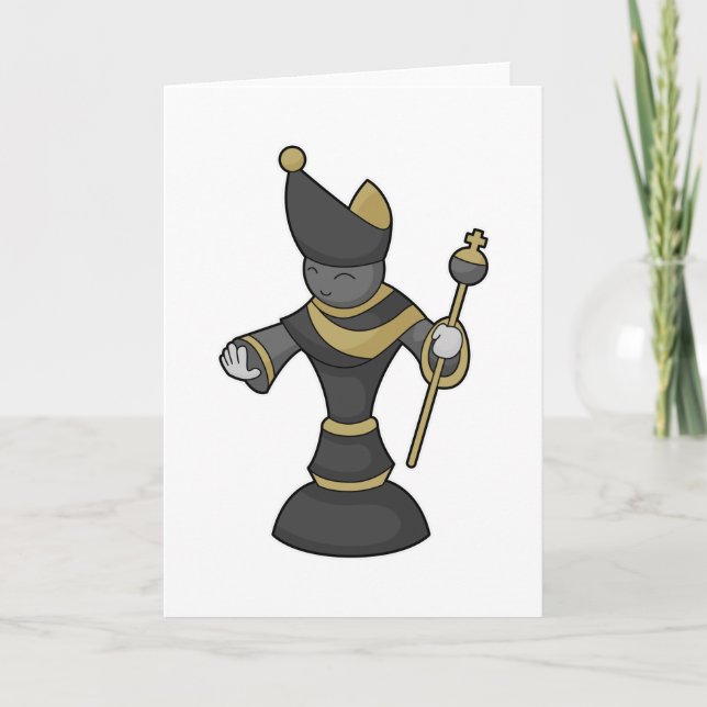 Tarjeta Alfil Staff Chess pieza de ajedrez (Anverso)