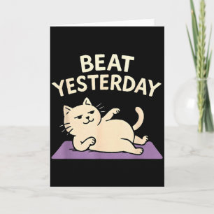 Tarjeta Alfombra de yoga de gato divertido supera el día d