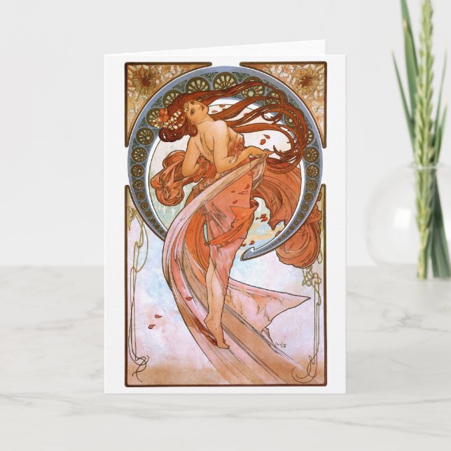 Tarjeta Alfons Mucha: Danza (Anverso)