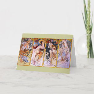 Tarjeta Alfons Mucha ~ Las cuatro temporadas