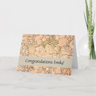 Tarjeta Alfonse Mucha Art Nouveau Peonies