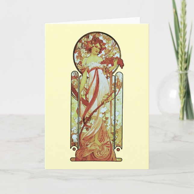 Tarjeta Alfonso Mucha - estrella blanca (Anverso)