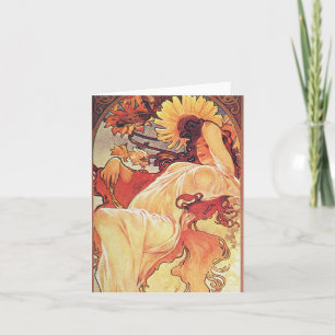 Tarjeta Alfonso Mucha Girasol