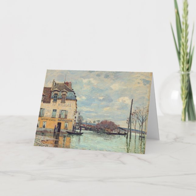 Tarjeta Alfred Sisley - Inundación en Port-Marly 1872 (Anverso)