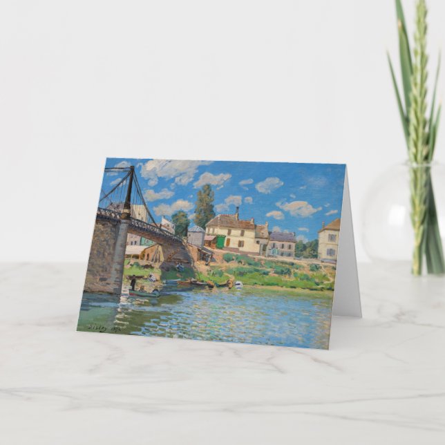 Tarjeta Alfred Sisley - Puente en Villeneuve-la-Garenne (Anverso)