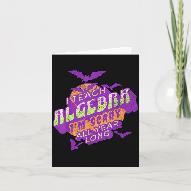 Tarjeta Algebra Teacher Halloween Soky Ghost Math Mathemat (Anverso)