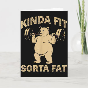 Tarjeta Algo En Forma Algo Gordo Divertido Gimnasio Bulldo