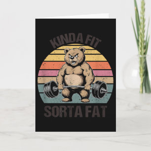 Tarjeta Algo en forma un poco gordo - Oso divertido levant
