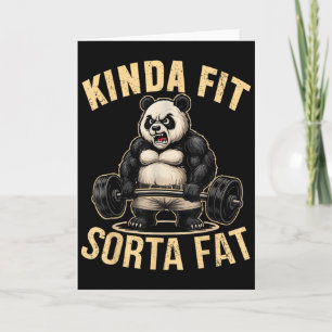 Tarjeta Algo en forma un poco gordo - Panda divertido leva