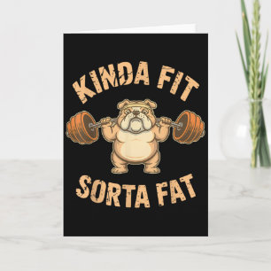 Tarjeta Algo en forma un poco gordo - Perro divertido leva