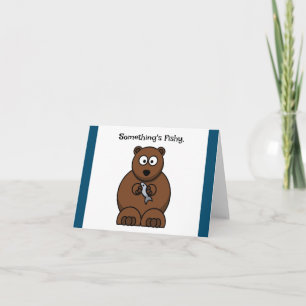 Tarjeta Algo es un Personalizado de oso marrón y gracioso