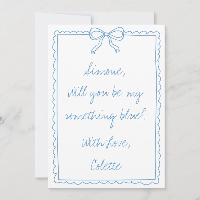 Tarjeta Algo sobre la propuesta de la dama de honor Doodle (Anverso)